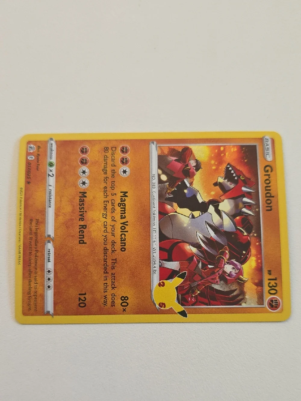 Pokemon Groudon Card